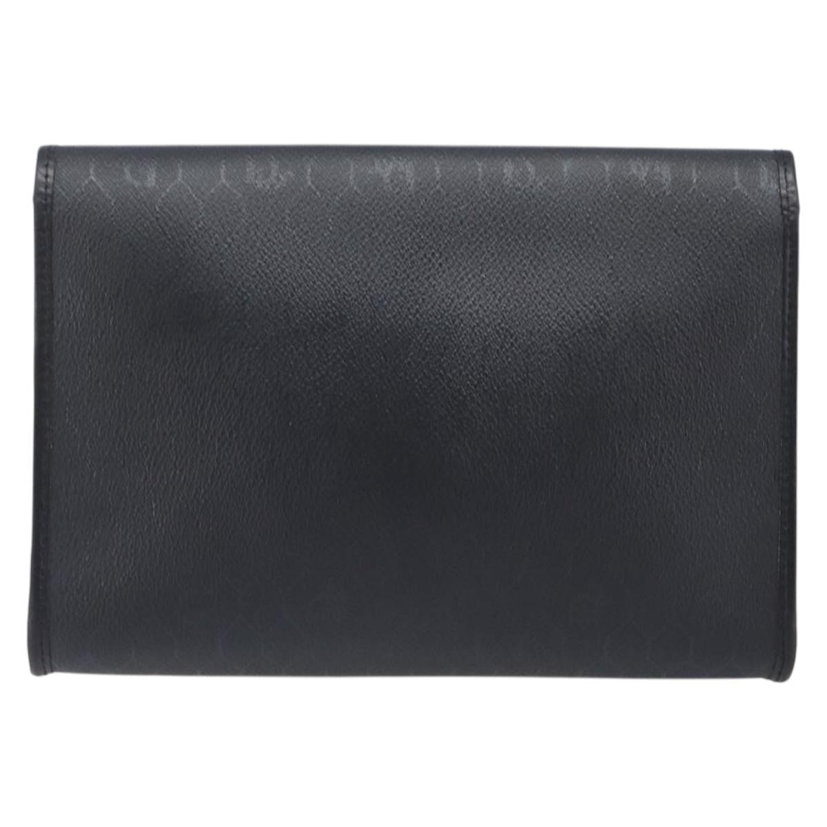 Christian Dior Honeycomb Chain Shoulder Bag PVC Black Gold Tone Auth 204705A