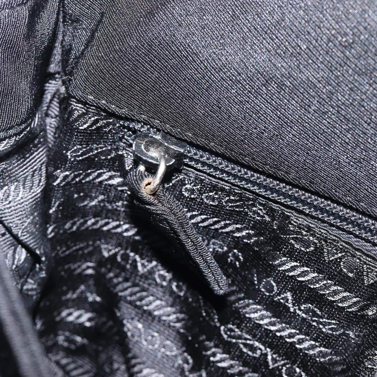 PRADA Plastic Chain Shoulder Bag Cotton Black Auth 204708V
