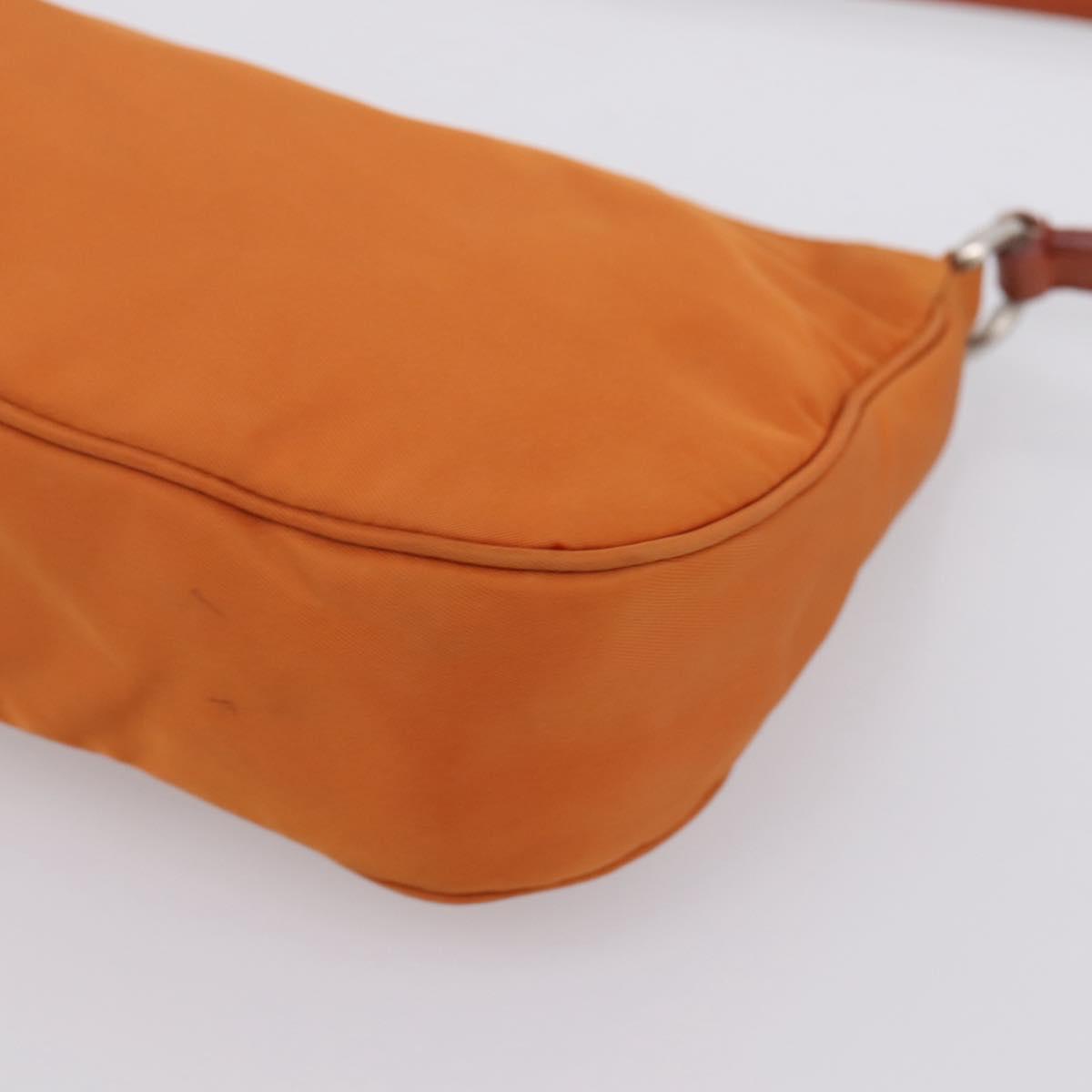 PRADA Accessory Pouch Nylon Orange Silver Auth 204709A