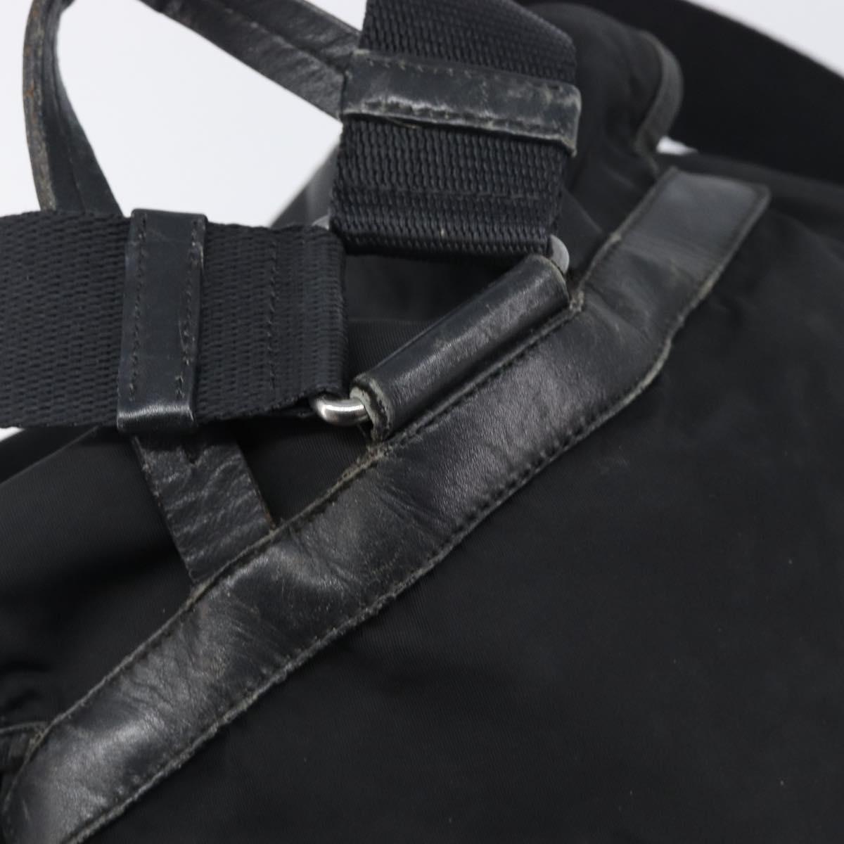PRADA Backpack Nylon Black Silver Auth 204710