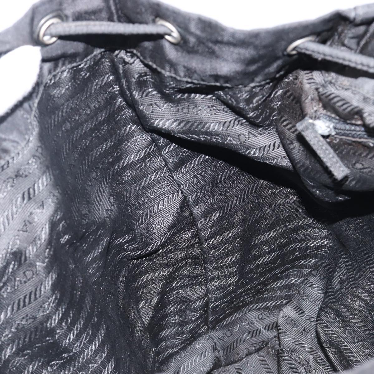 PRADA Backpack Nylon Black Silver Auth 204710