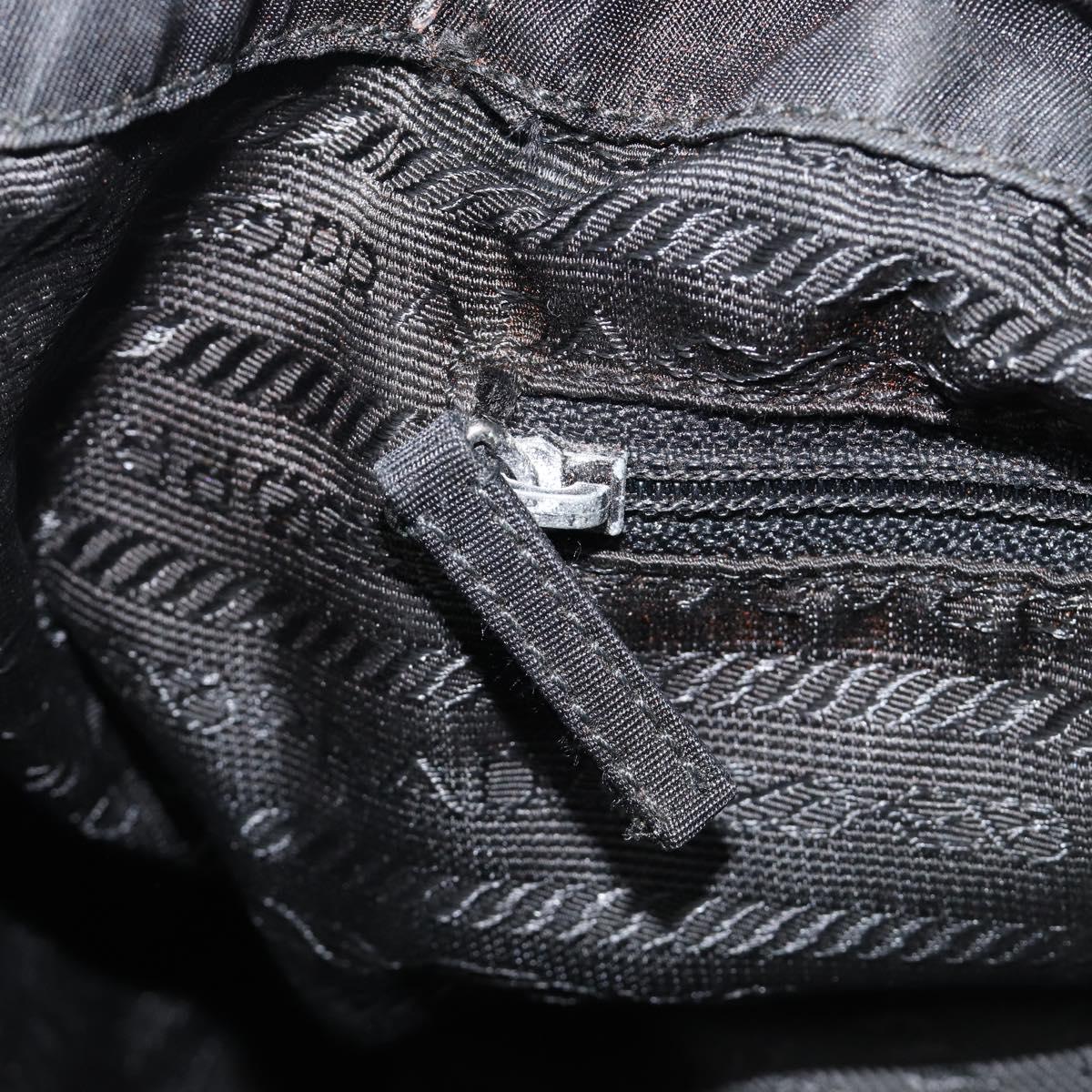 PRADA Backpack Nylon Black Silver Auth 204710