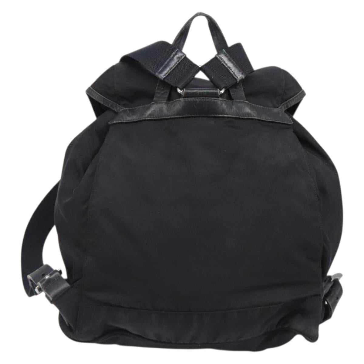 PRADA Backpack Nylon Black Silver Auth 204710