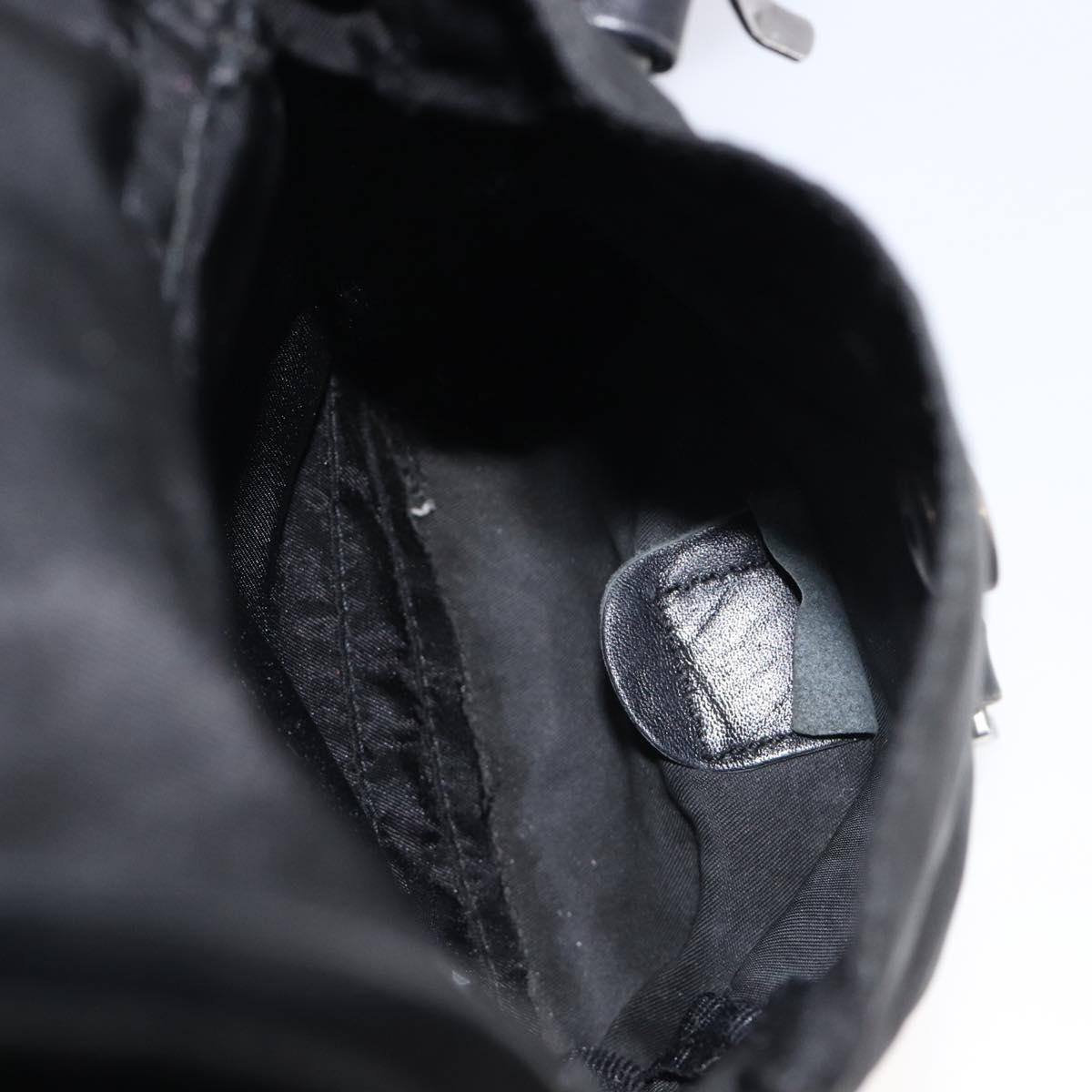 PRADA Backpack Nylon Black Silver Auth 204710