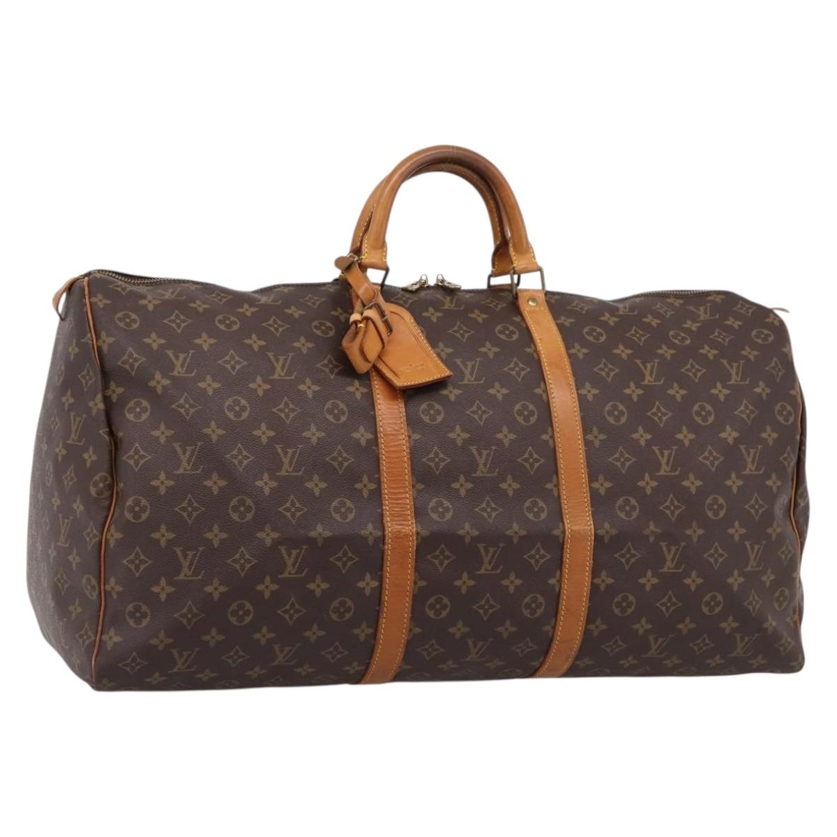 LOUIS VUITTON Monogram Keepall 60 Boston Bag M41422 LV Auth 204717A