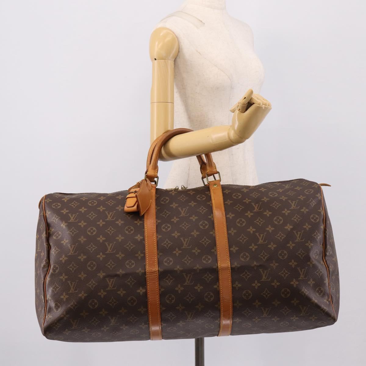 LOUIS VUITTON Monogram Keepall 60 Boston Bag M41422 LV Auth 204717A