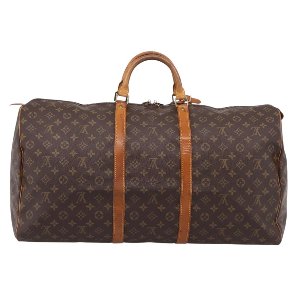 LOUIS VUITTON Monogram Keepall 60 Boston Bag M41422 LV Auth 204717A
