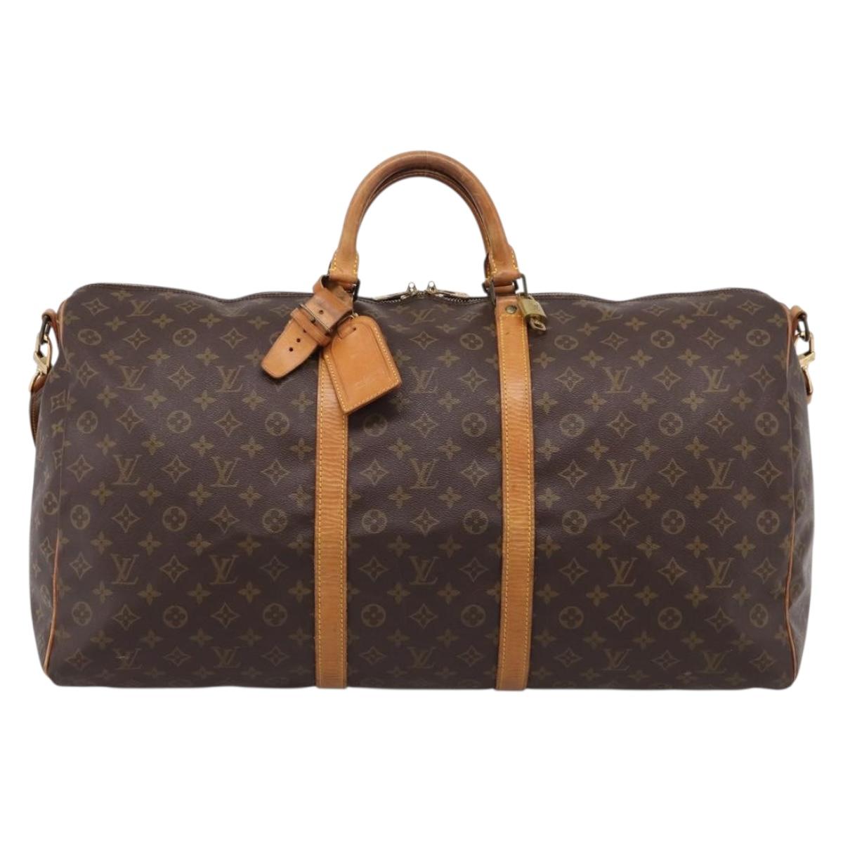 LOUIS VUITTON Monogram Keepall Bandouliere 60 Boston Bag M41412 LV Auth 204719A