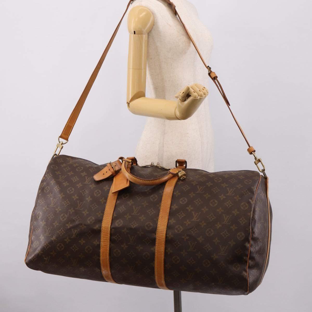LOUIS VUITTON Monogram Keepall Bandouliere 60 Boston Bag M41412 LV Auth 204719A