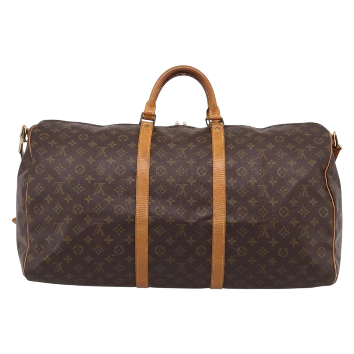 LOUIS VUITTON Monogram Keepall Bandouliere 60 Boston Bag M41412 LV Auth 204719A