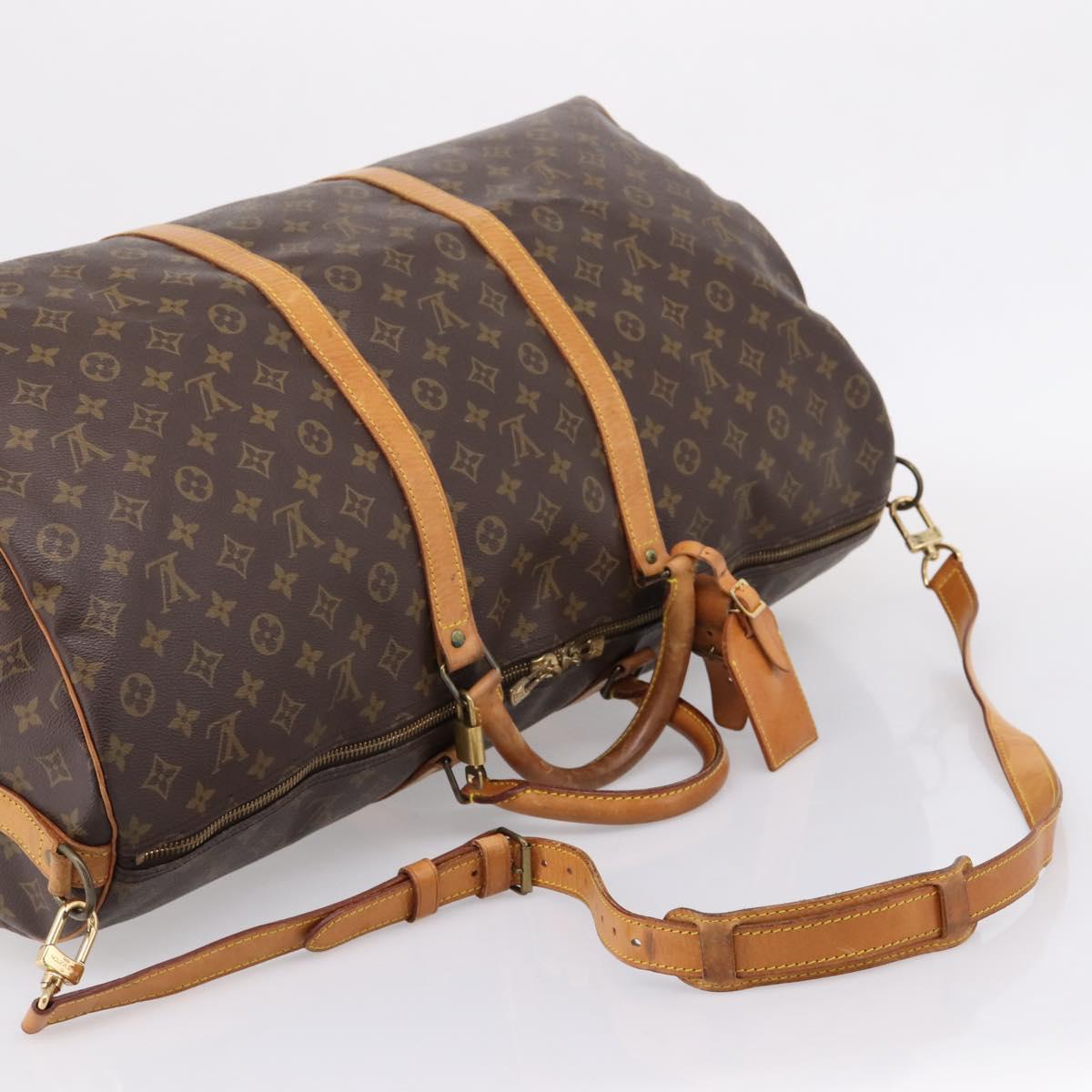 LOUIS VUITTON Monogram Keepall Bandouliere 60 Boston Bag M41412 LV Auth 204719A
