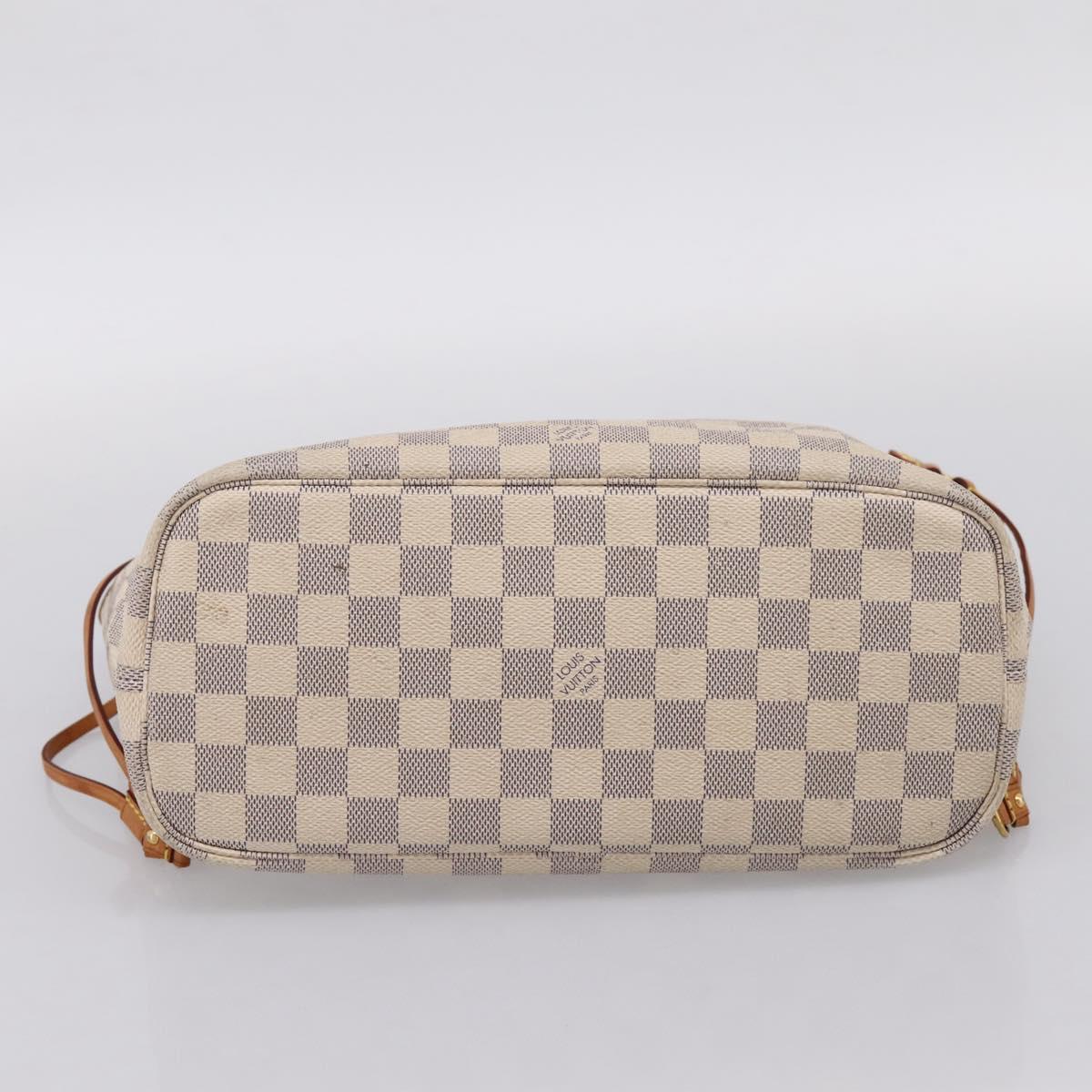 LOUIS VUITTON Damier Azur Neverfull PM Tote Bag N41362 LV Auth 204721
