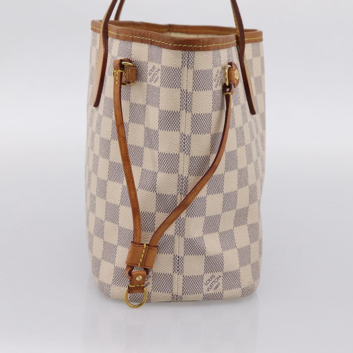 LOUIS VUITTON Damier Azur Neverfull PM Tote Bag N41362 LV Auth 204721
