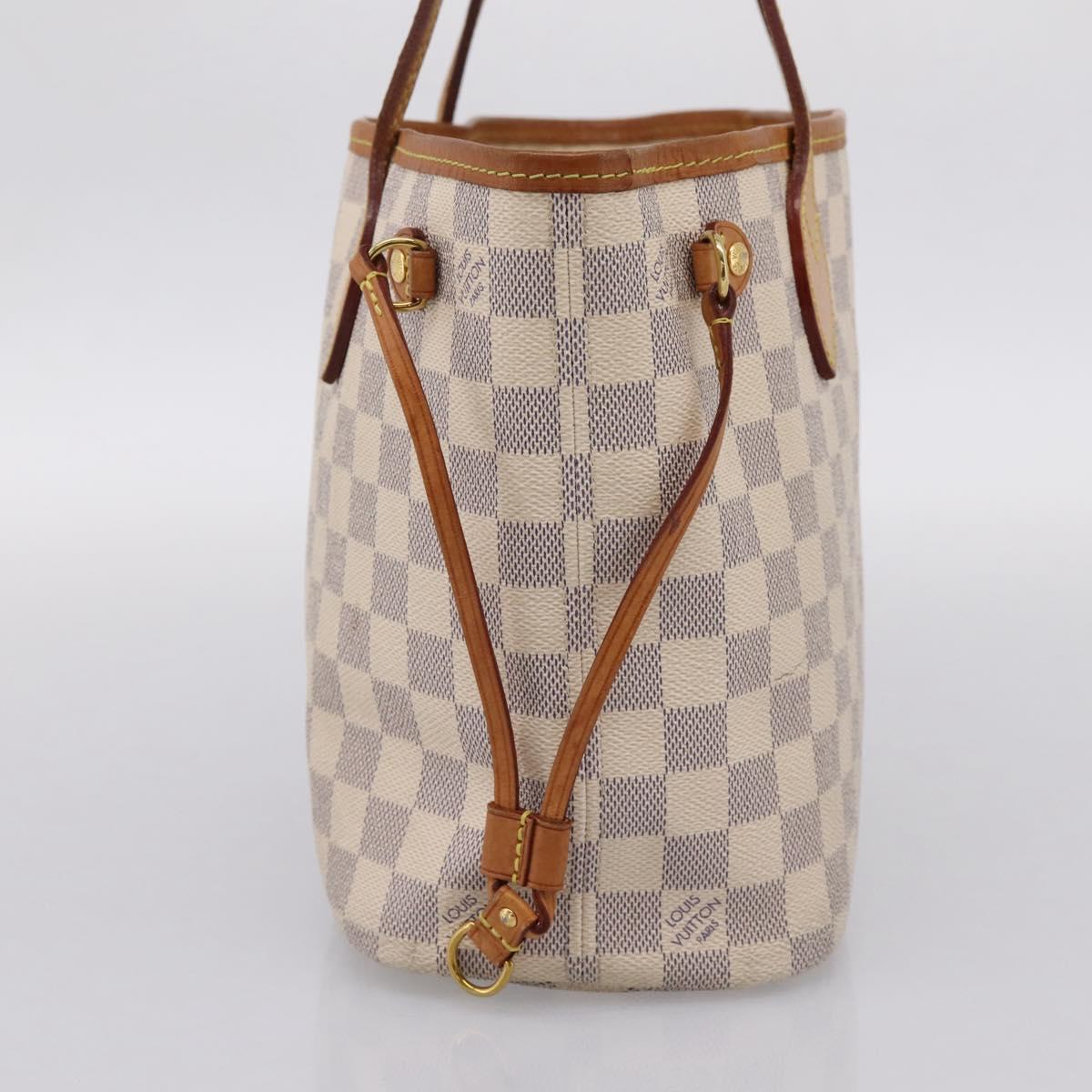 LOUIS VUITTON Damier Azur Neverfull PM Tote Bag N41362 LV Auth 204721