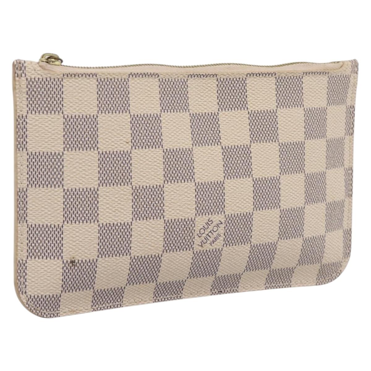 LOUIS VUITTON Damier Azur Neverfull PM Pouch Accessory Pouch LV Auth 204722