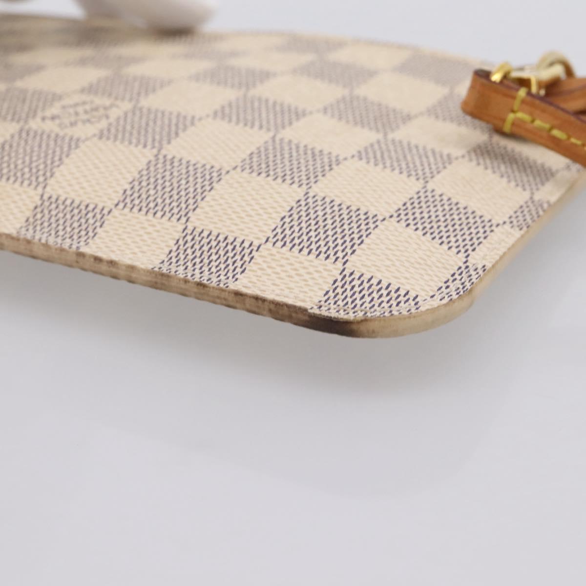 LOUIS VUITTON Damier Azur Neverfull PM Pouch Accessory Pouch LV Auth 204722
