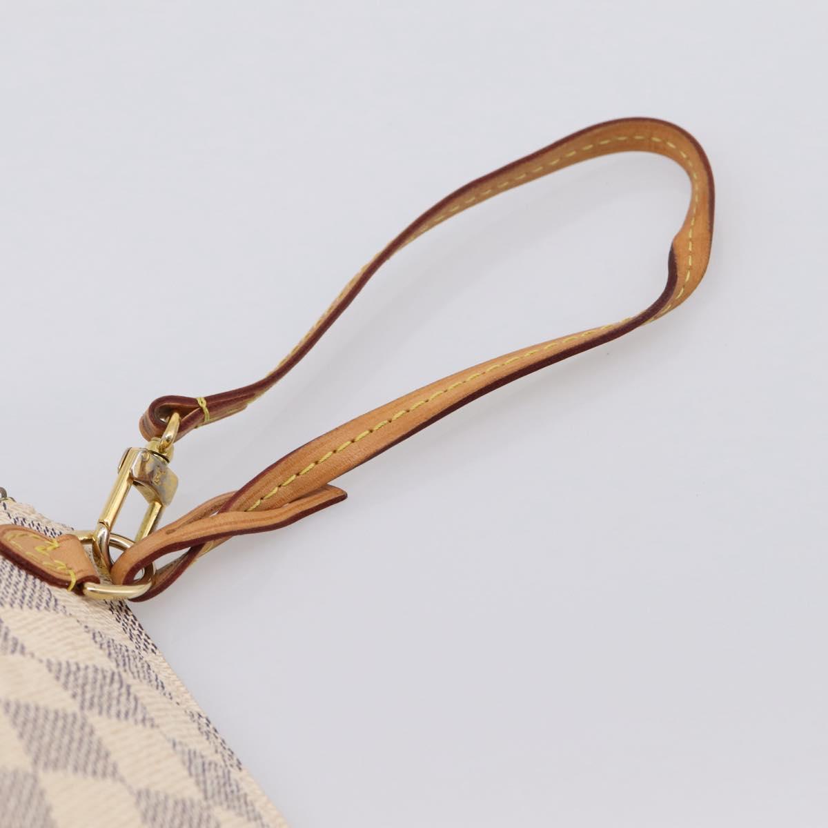 LOUIS VUITTON Damier Azur Neverfull PM Pouch Accessory Pouch LV Auth 204722