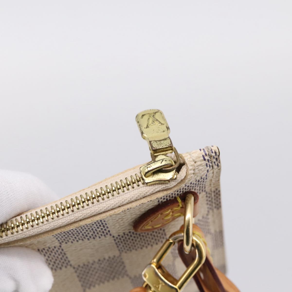 LOUIS VUITTON Damier Azur Neverfull PM Pouch Accessory Pouch LV Auth 204722
