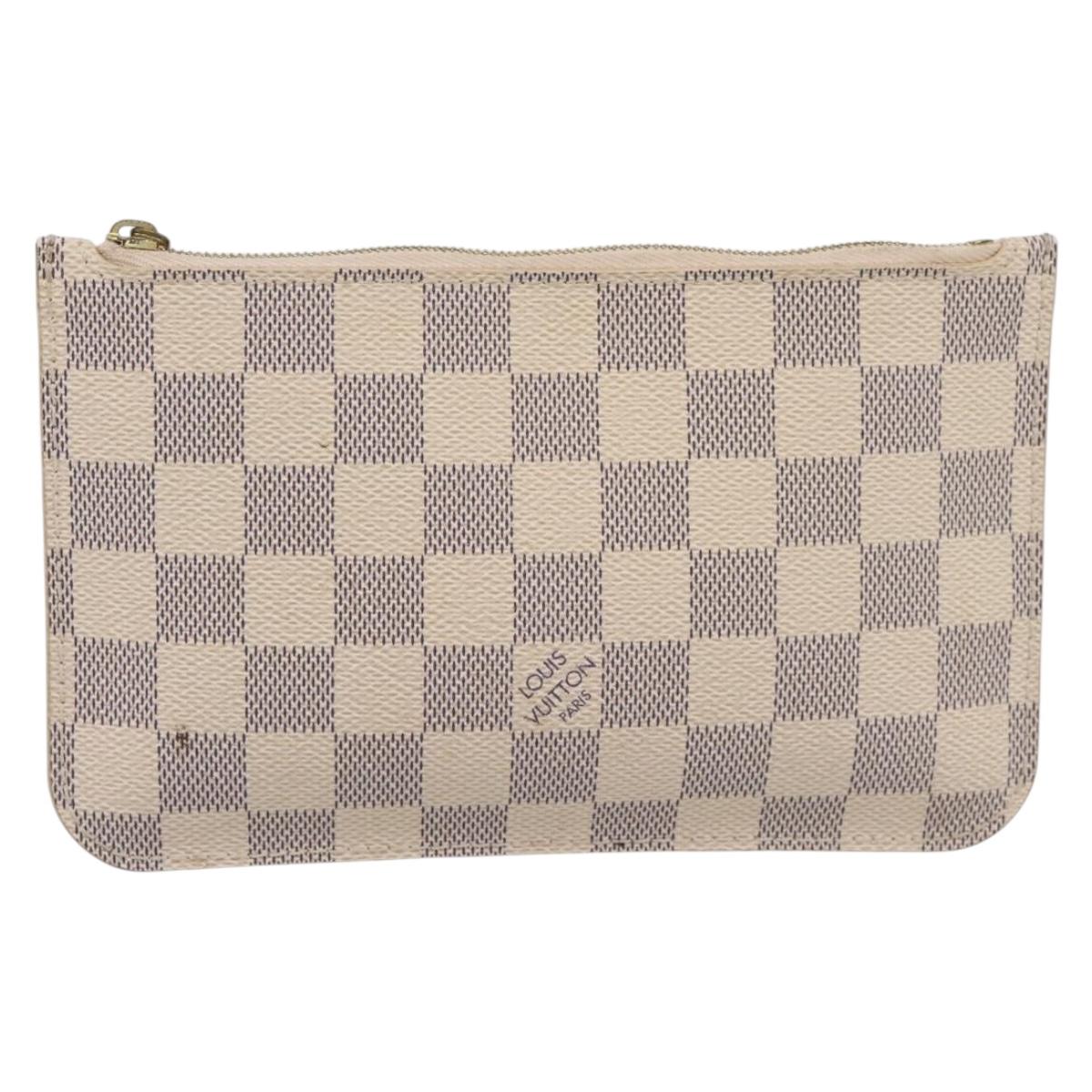 LOUIS VUITTON Damier Azur Neverfull PM Pouch Accessory Pouch LV Auth 204722