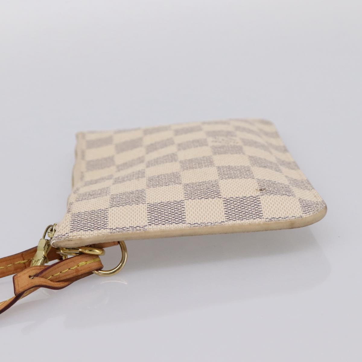 LOUIS VUITTON Damier Azur Neverfull PM Pouch Accessory Pouch LV Auth 204722