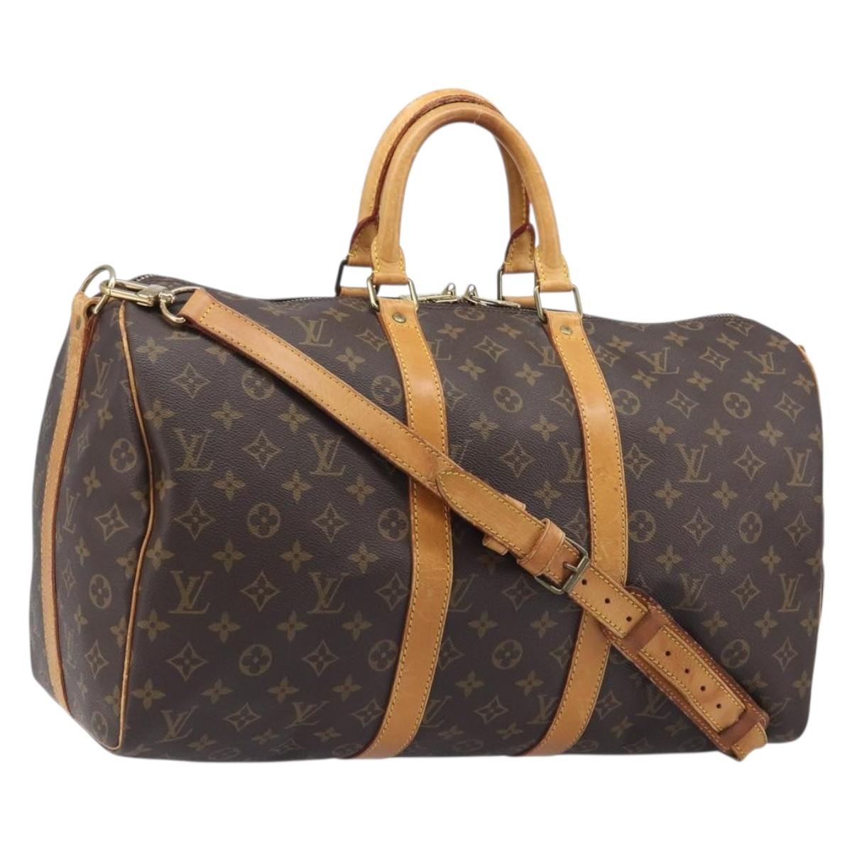 LOUIS VUITTON Monogram Keepall Bandouliere 45 Boston Bag M41418 LV Auth 204723