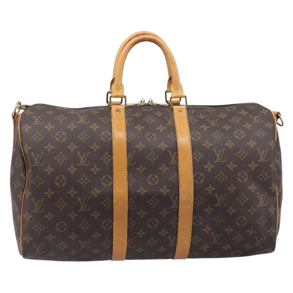 LOUIS VUITTON Monogram Keepall Bandouliere 45 Boston Bag M41418 LV Auth 204723