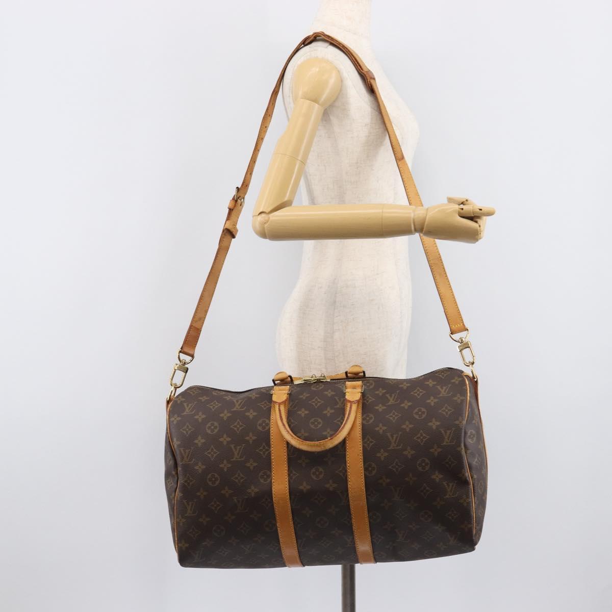 LOUIS VUITTON Monogram Keepall Bandouliere 45 Boston Bag M41418 LV Auth 204723