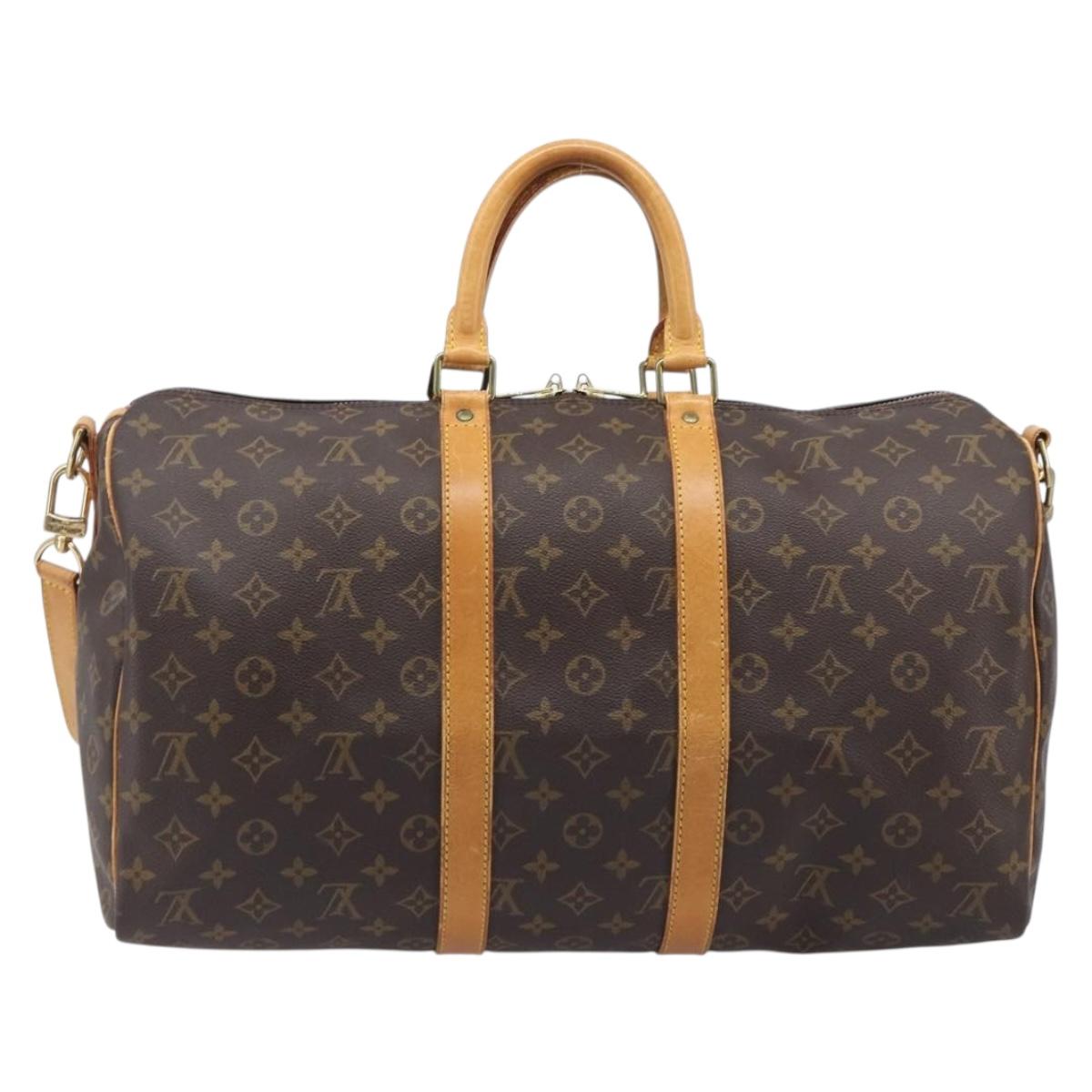 LOUIS VUITTON Monogram Keepall Bandouliere 45 Boston Bag M41418 LV Auth 204723