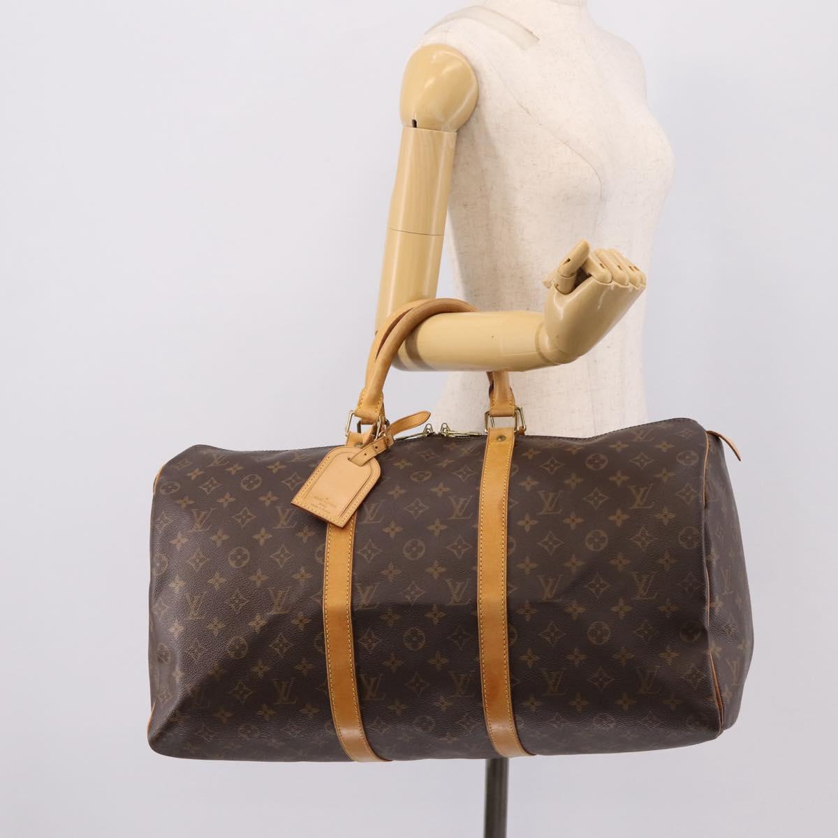LOUIS VUITTON Monogram Keepall 50 Boston Bag M41426 LV Auth 204724A