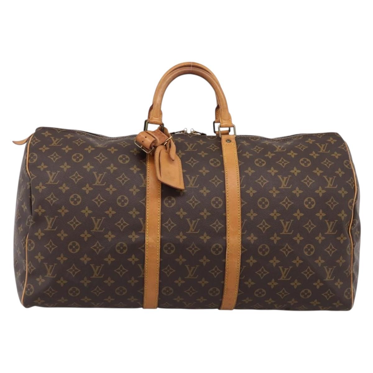 LOUIS VUITTON Monogram Keepall 55 Boston Bag M41424 LV Auth 204725A