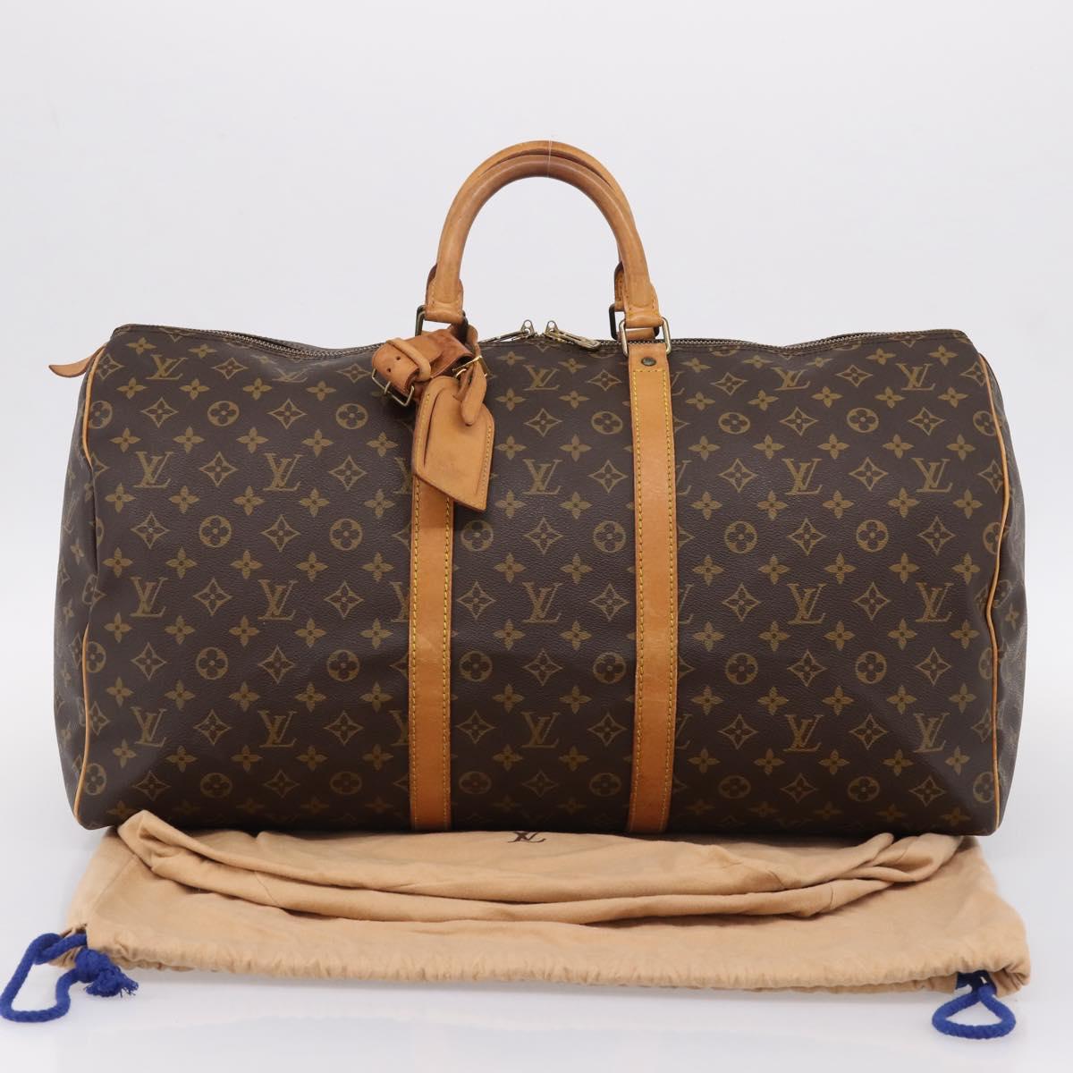 LOUIS VUITTON Monogram Keepall 55 Boston Bag M41424 LV Auth 204725A