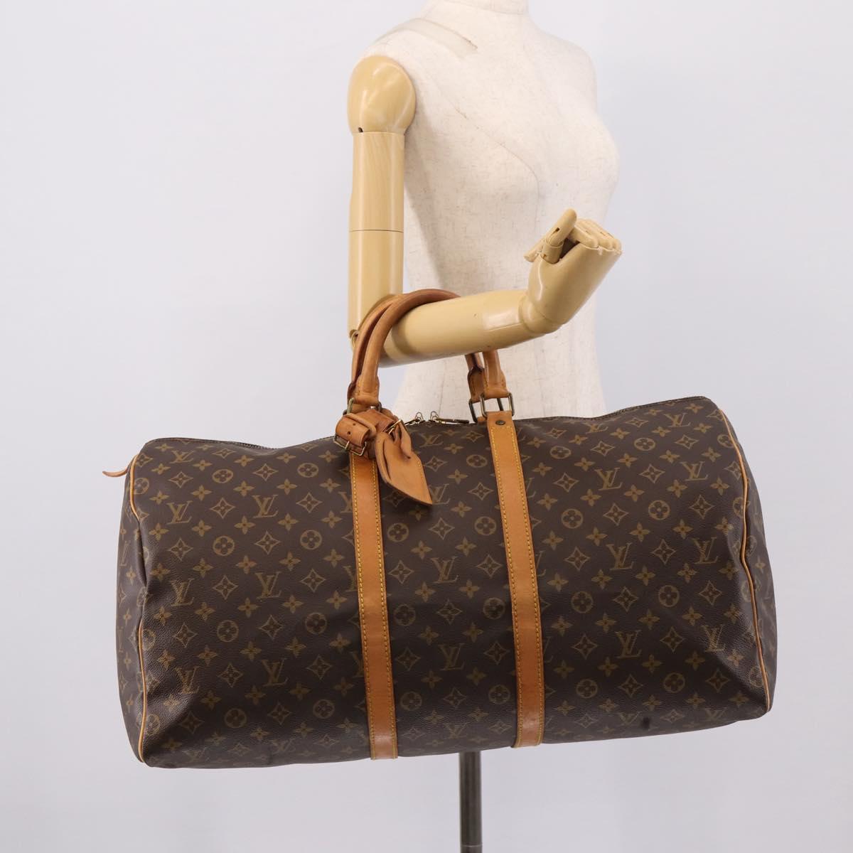 LOUIS VUITTON Monogram Keepall 55 Boston Bag M41424 LV Auth 204725A