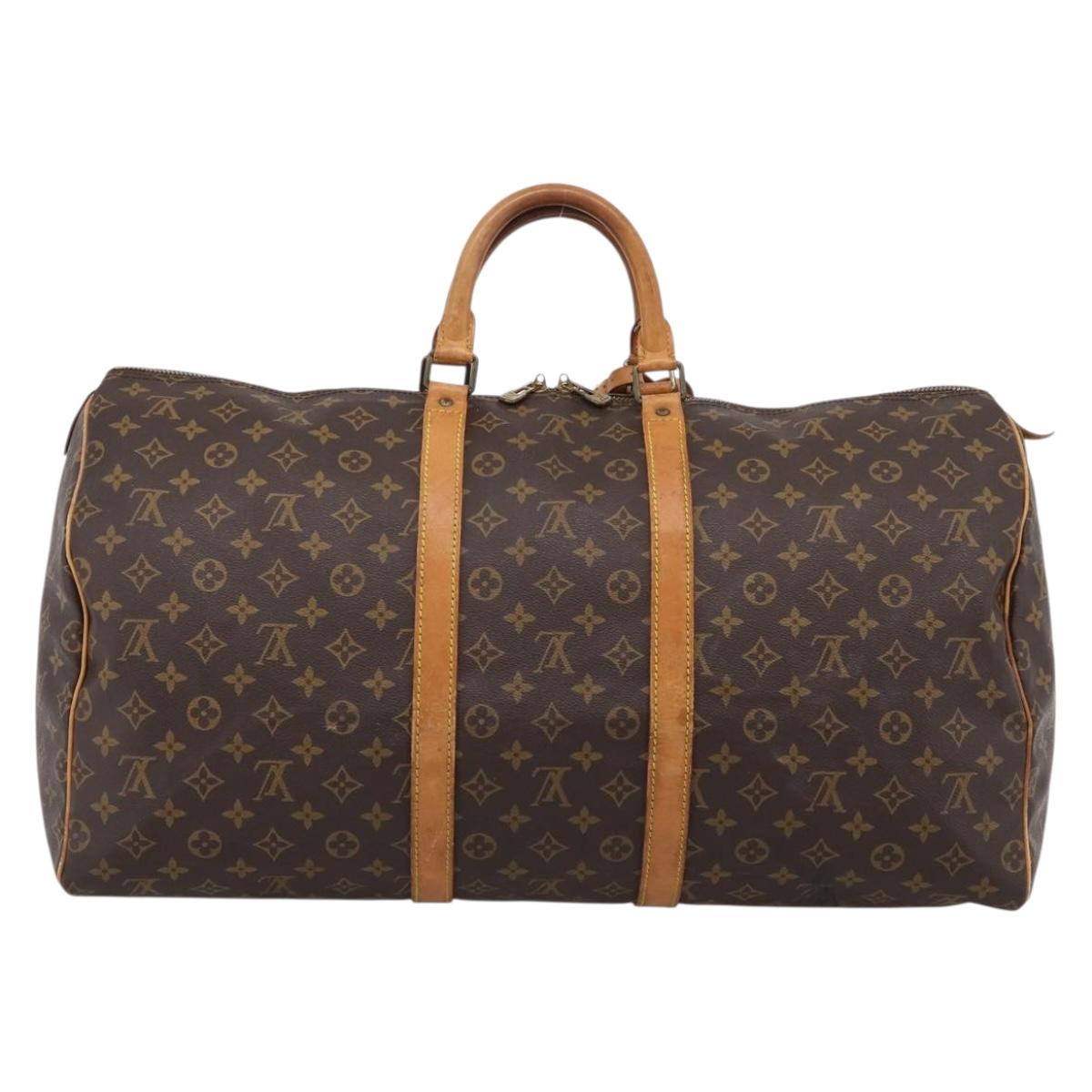 LOUIS VUITTON Monogram Keepall 55 Boston Bag M41424 LV Auth 204725A