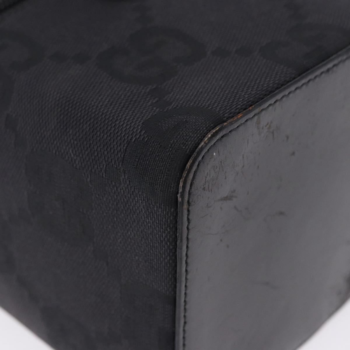 GUCCI GG Canvas Vanity Hand Bag Black Silver 039 1052 Auth 204726