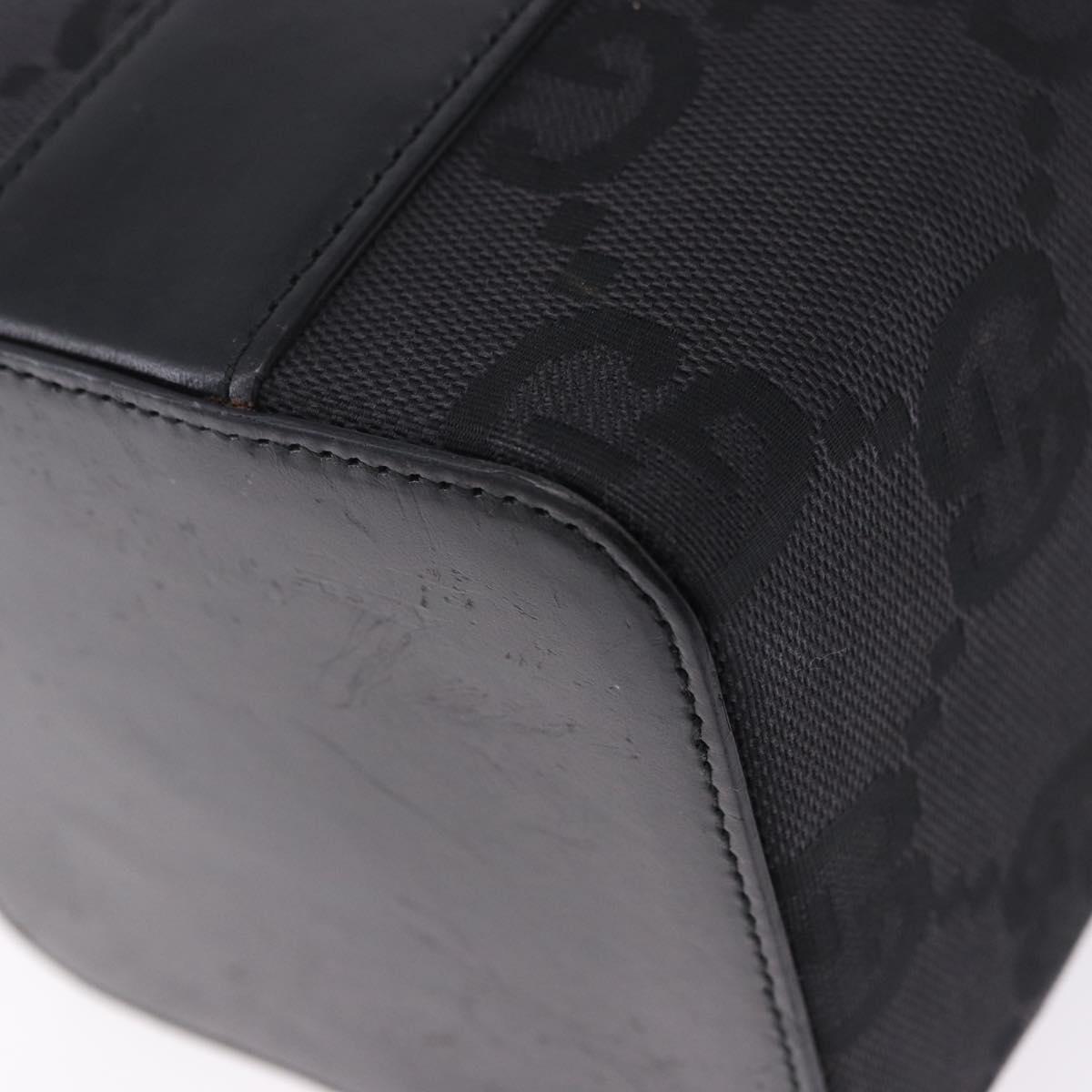 GUCCI GG Canvas Vanity Hand Bag Black Silver 039 1052 Auth 204726