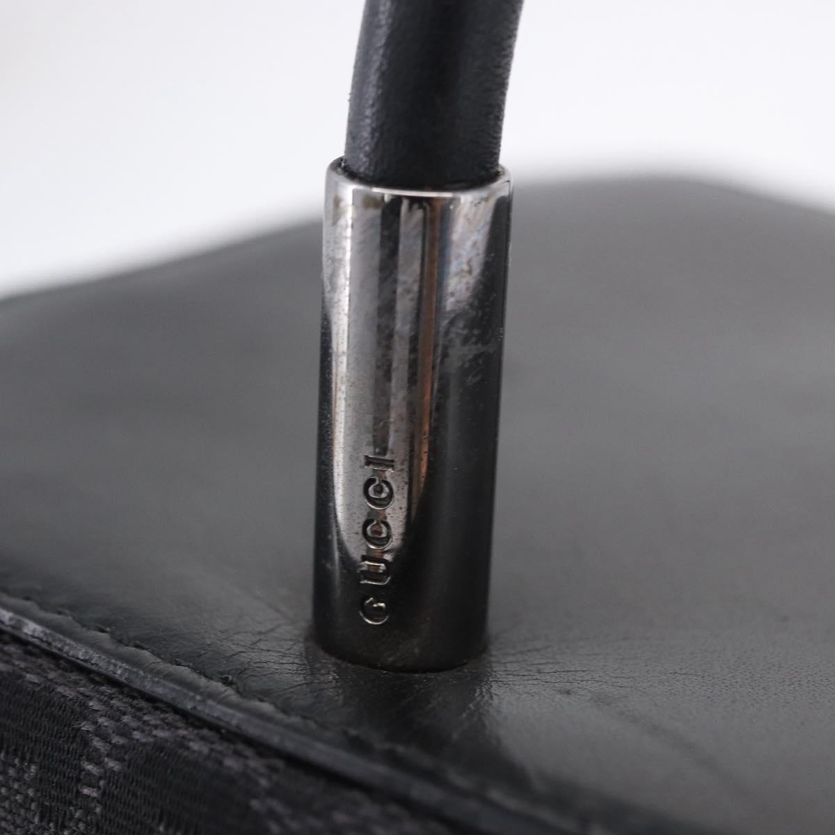 GUCCI GG Canvas Vanity Hand Bag Black Silver 039 1052 Auth 204726