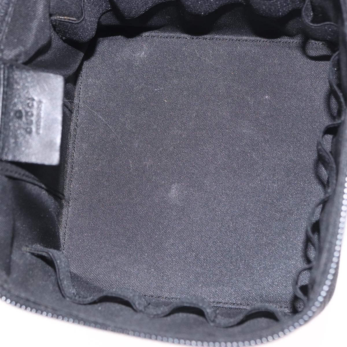 GUCCI GG Canvas Vanity Hand Bag Black Silver 039 1052 Auth 204726