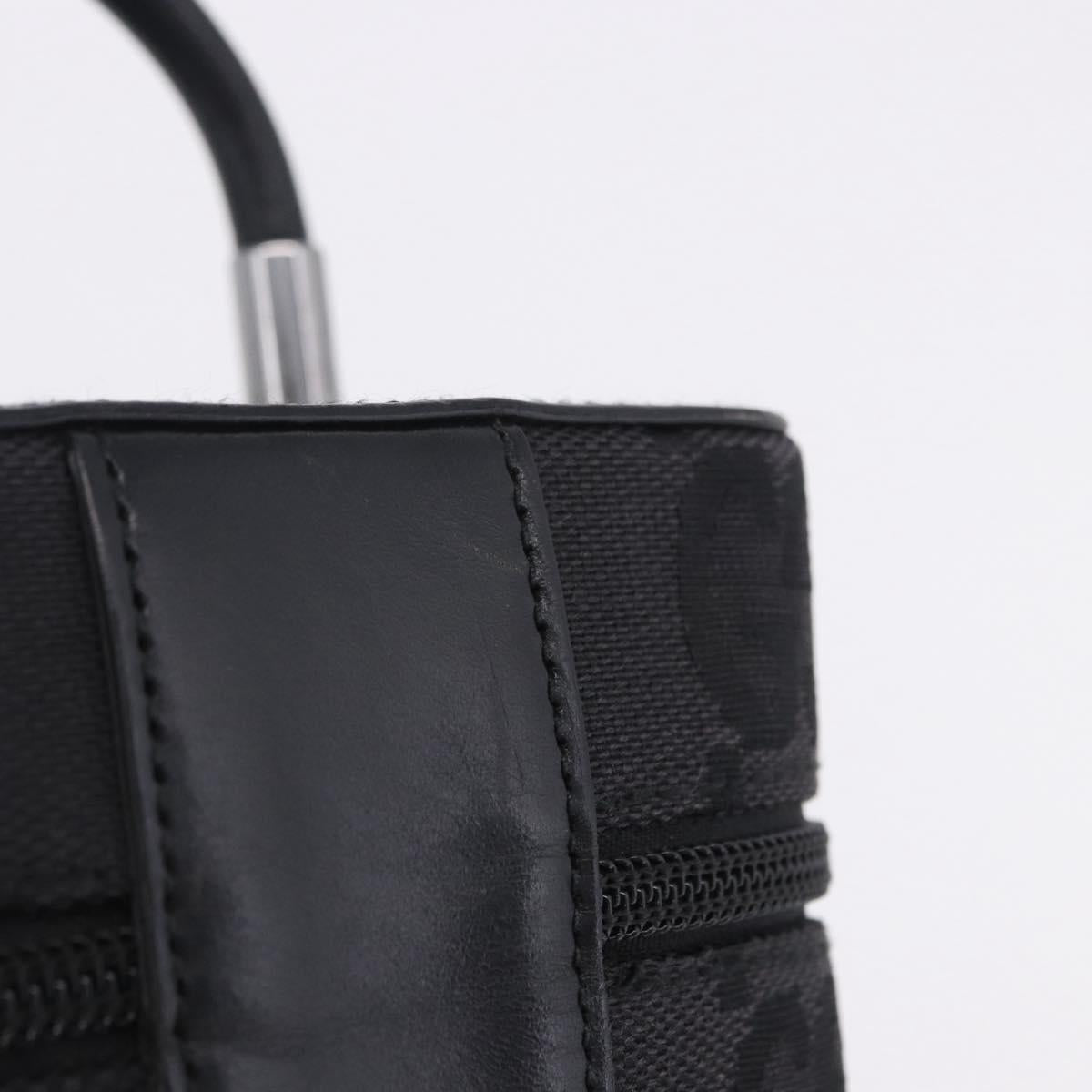 GUCCI GG Canvas Vanity Hand Bag Black Silver 039 1052 Auth 204726