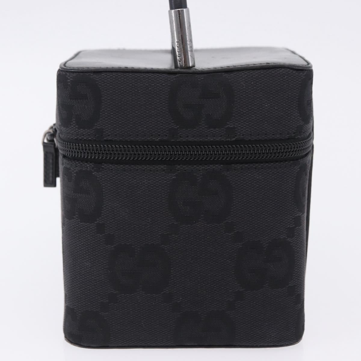 GUCCI GG Canvas Vanity Hand Bag Black Silver 039 1052 Auth 204726