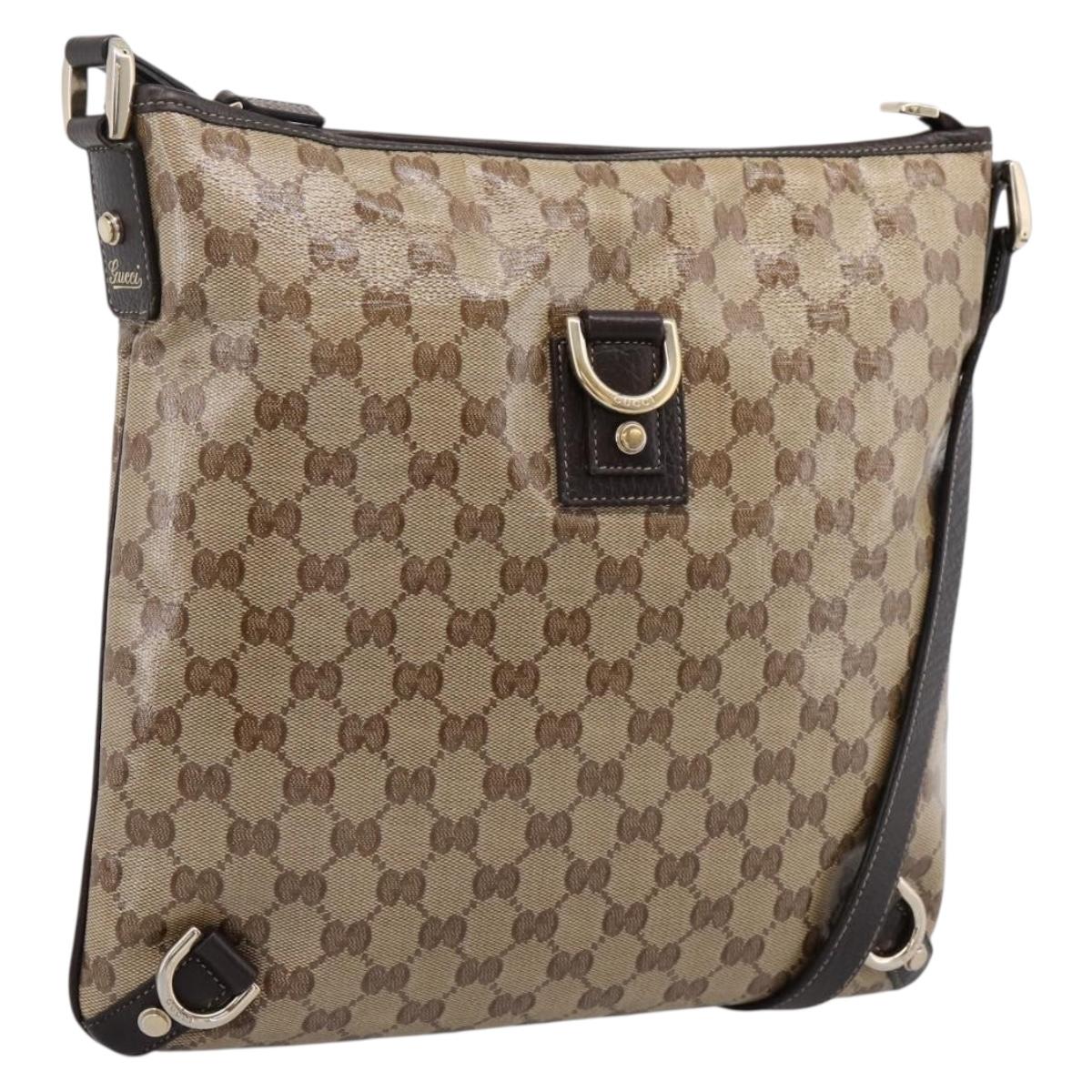 GUCCI GG Crystal Abbey Shoulder Bag Coated Canvas Outlet 268642 Auth 204734V