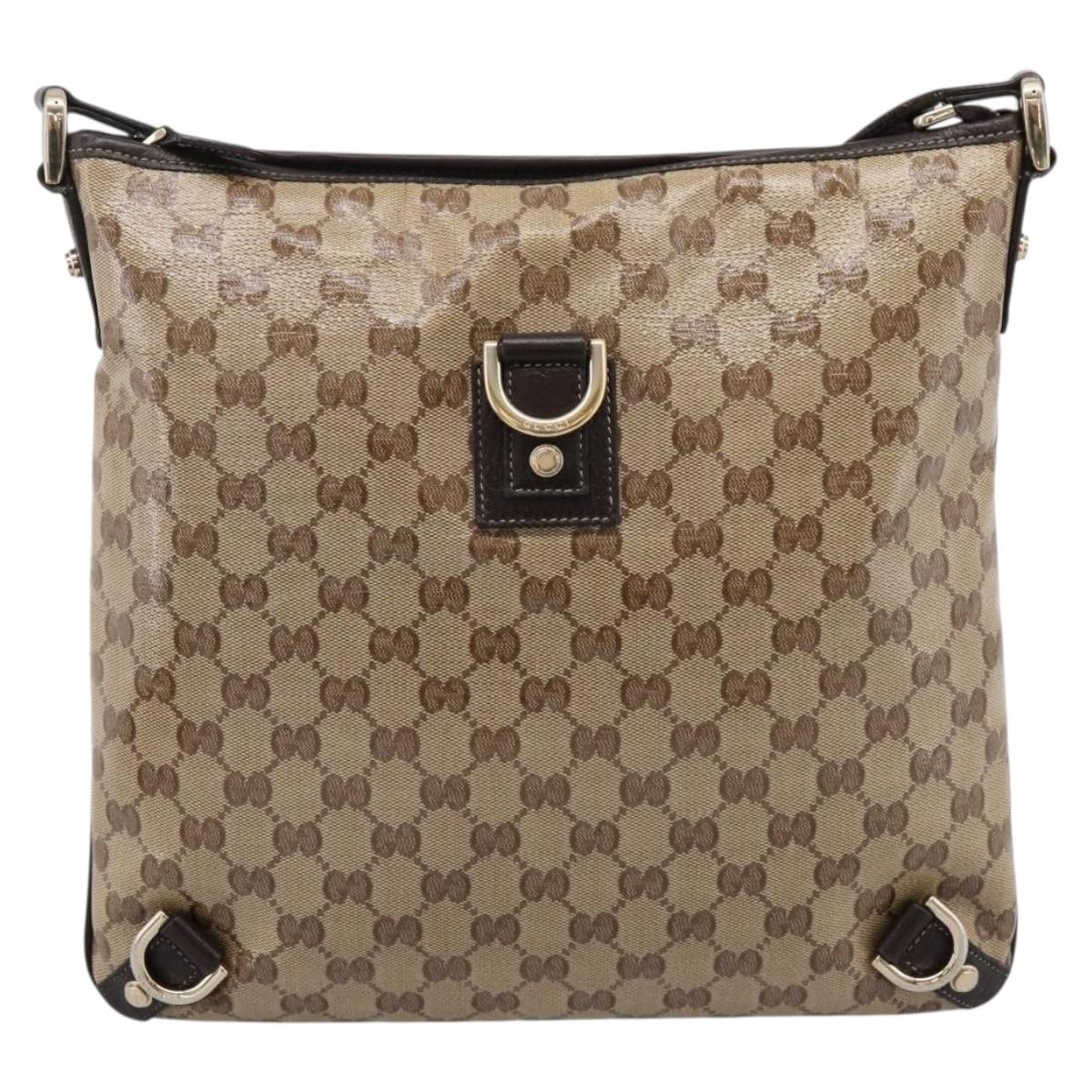 GUCCI GG Crystal Abbey Shoulder Bag Coated Canvas Outlet 268642 Auth 204734V