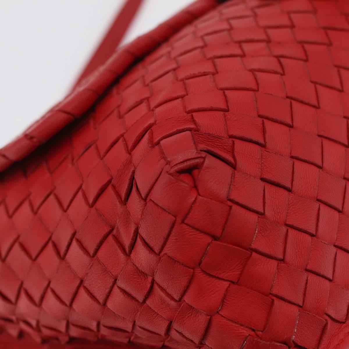 BOTTEGA VENETA INTRECCIATO Shoulder Bag Leather Red Auth 204736A