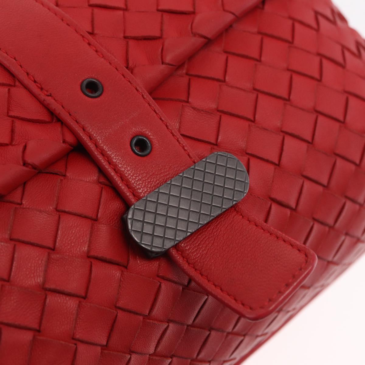 BOTTEGA VENETA INTRECCIATO Shoulder Bag Leather Red Auth 204736A