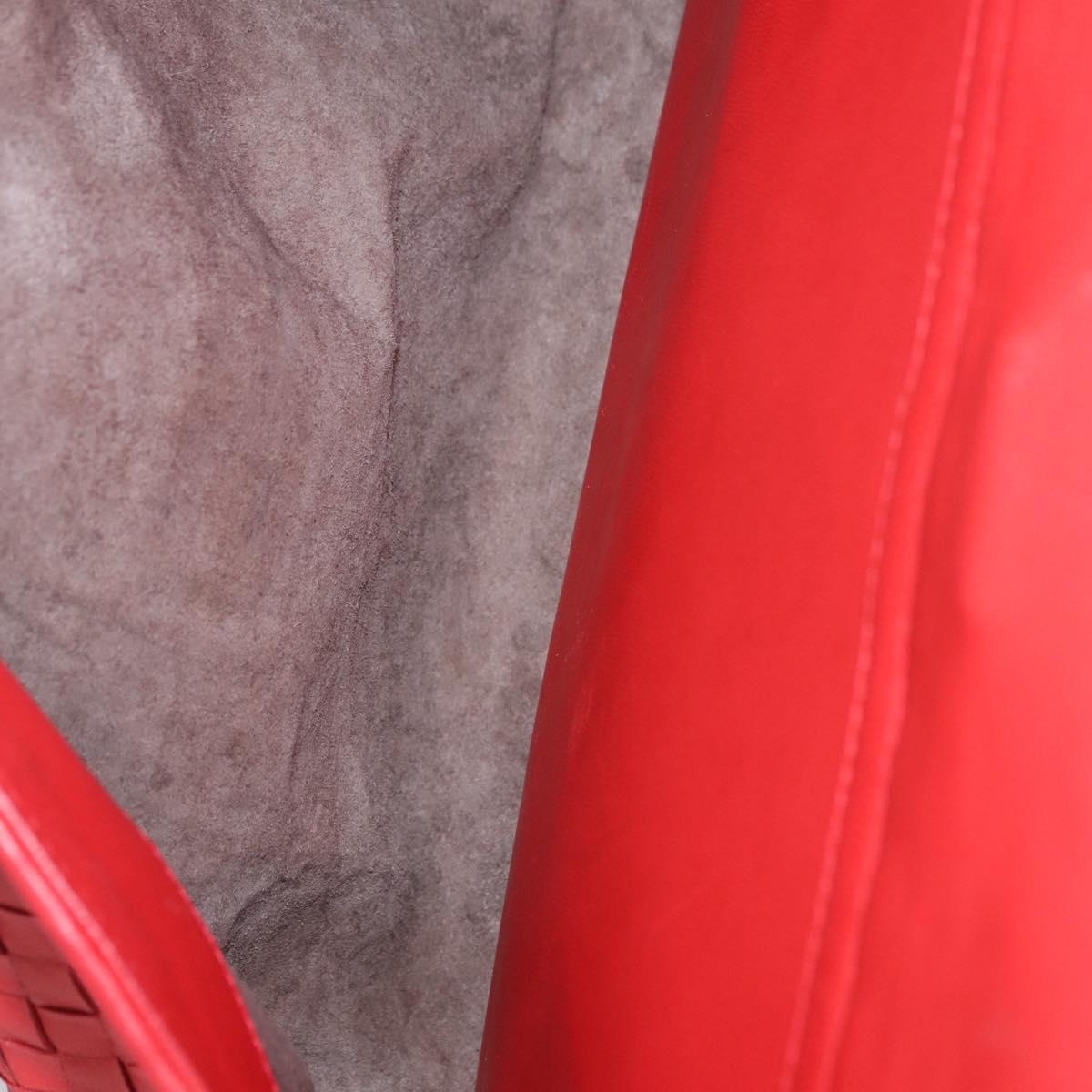 BOTTEGA VENETA INTRECCIATO Shoulder Bag Leather Red Auth 204736A