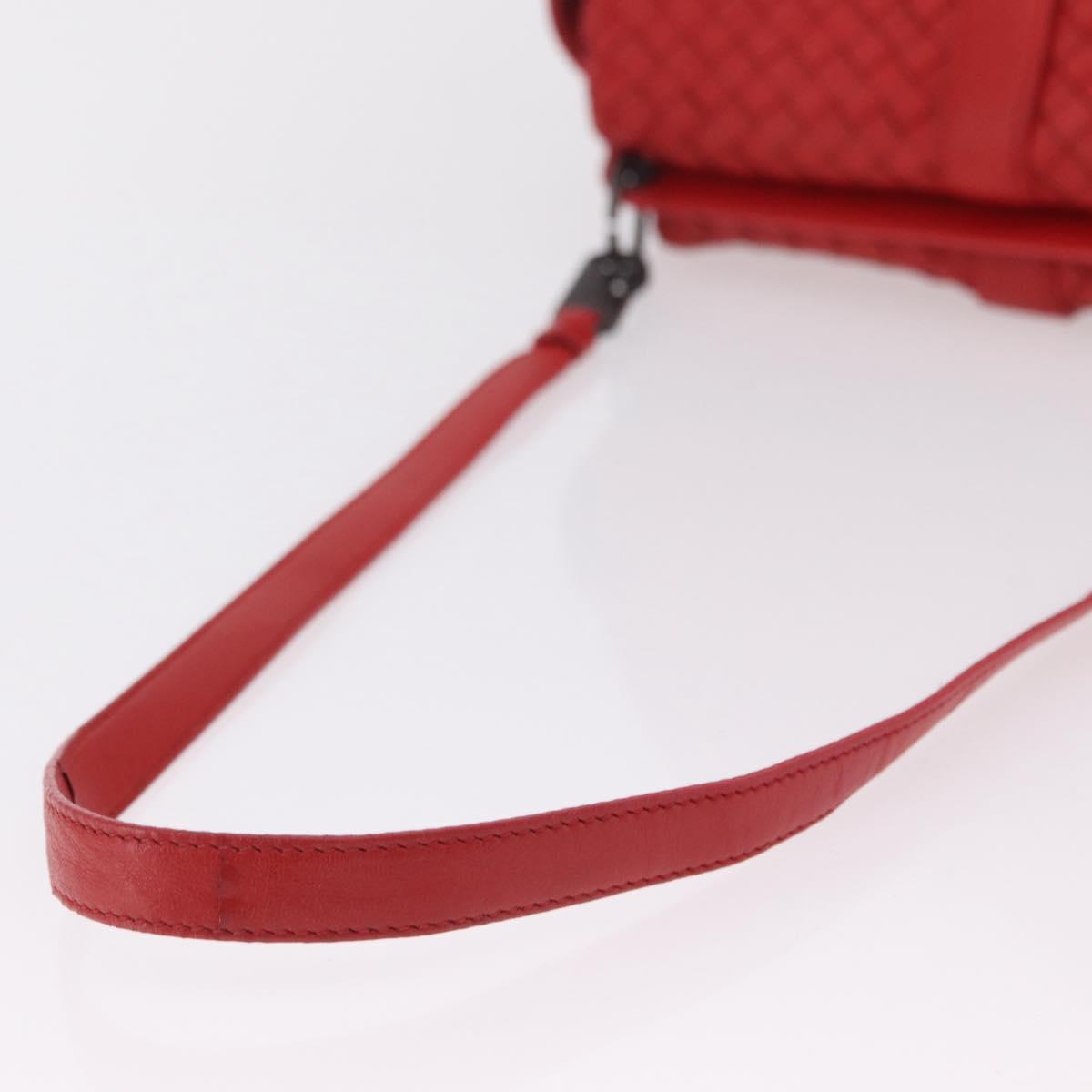 BOTTEGA VENETA INTRECCIATO Shoulder Bag Leather Red Auth 204736A