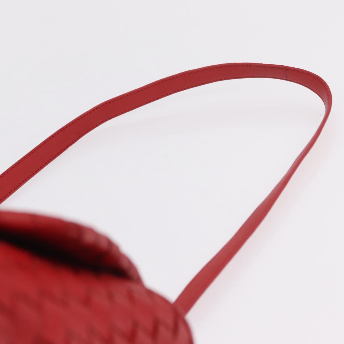 BOTTEGA VENETA INTRECCIATO Shoulder Bag Leather Red Auth 204736A