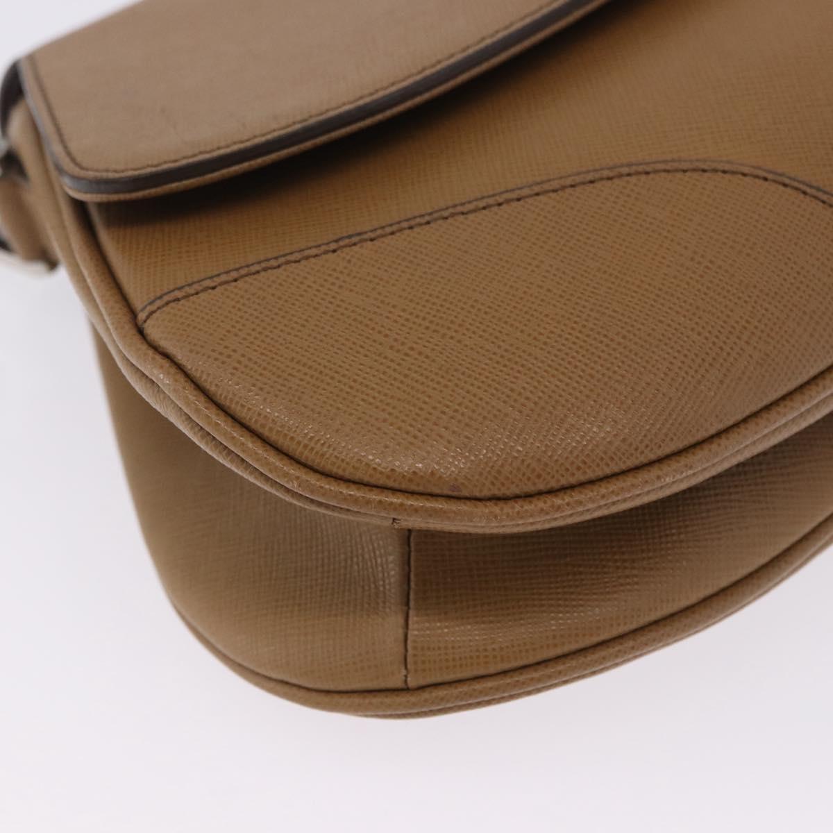 BURBERRY Shoulder Bag Leather Brown Silver Auth 204741A