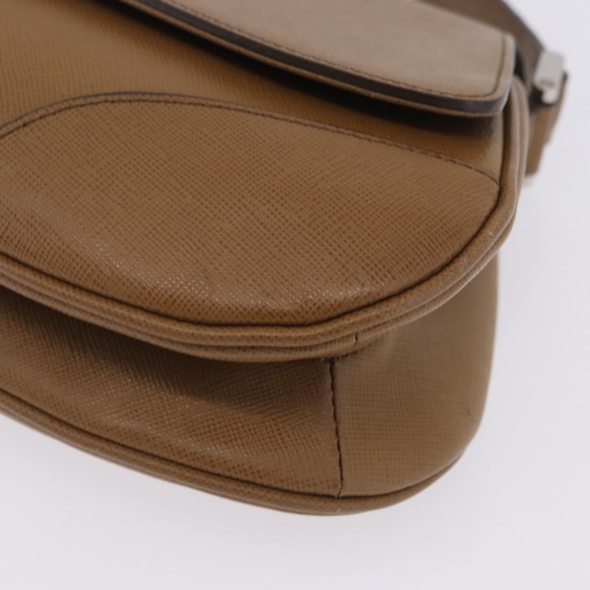 BURBERRY Shoulder Bag Leather Brown Silver Auth 204741A