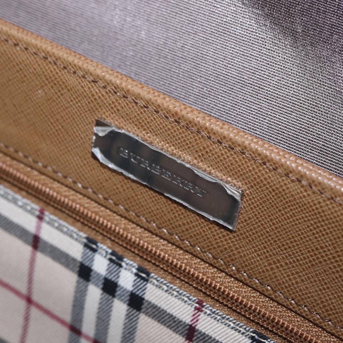 BURBERRY Shoulder Bag Leather Brown Silver Auth 204741A