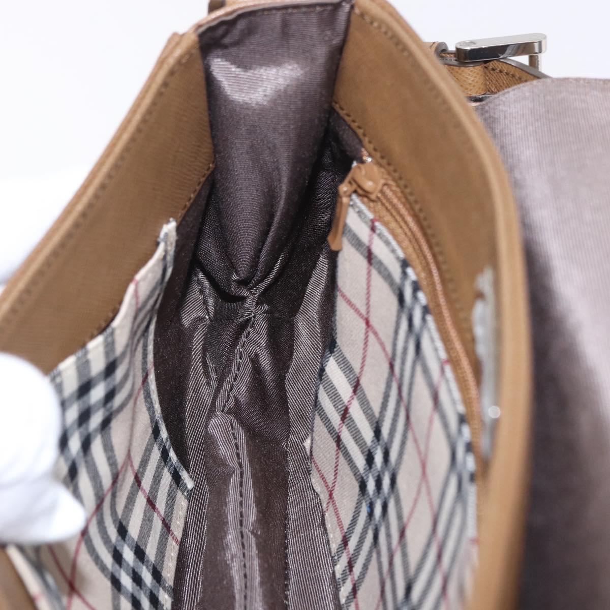 BURBERRY Shoulder Bag Leather Brown Silver Auth 204741A
